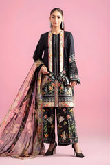 Maria B - 3PC All Over Printed Banadora Lawn Shirt with Printed Voil Dupatta (Unstitched) - RF1384 Royal Pret