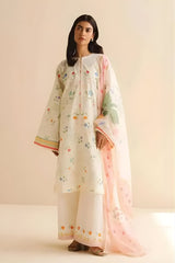 Coco by Zara Shah Jahan - 3PC Banadora Lawn Printed Shirt with Printed Voil Dupatta (Unstitched) - RF1392 Royal Pret