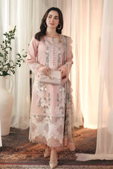 Jade - 3PC Lawn Embroidered Shirt with Printed Chiffon Dupatta (Unstitched) - RF1320 Royal Pret