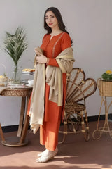 Aisling - 3PC Unstitched Dhanak Embroidered Shirt with Dhanak Dupatta and Trouser - RF1147 royalpret