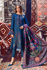 Maria B - 3PC Unstitched Dhanak Embroidered Shirt with Digital Printed Dupatta and Trouser - RF1204 royalpret