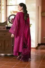 Baroque - 3PC Khaddar Digital Printed Shirt with Khaddar Printed Shawl (Unstitched) - RF1407 Royal Pret