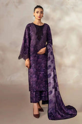 Baroque - 3PC Khaddar Digital Printed Shirt with Khaddar Printed Shawl (Unstitched) - RF1409 Royal Pret