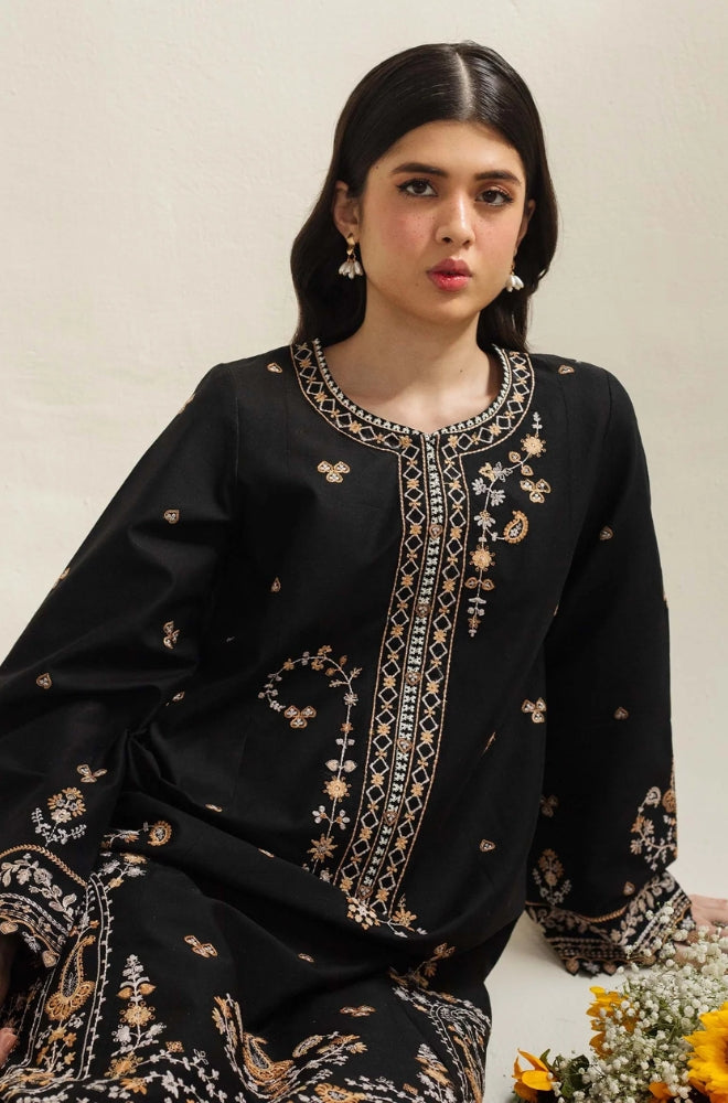 Zara Shah Jahan - 3PC unstiched Lawn Embroidered Shirt With Slub net Dupata and Plan Trouser - RF1099