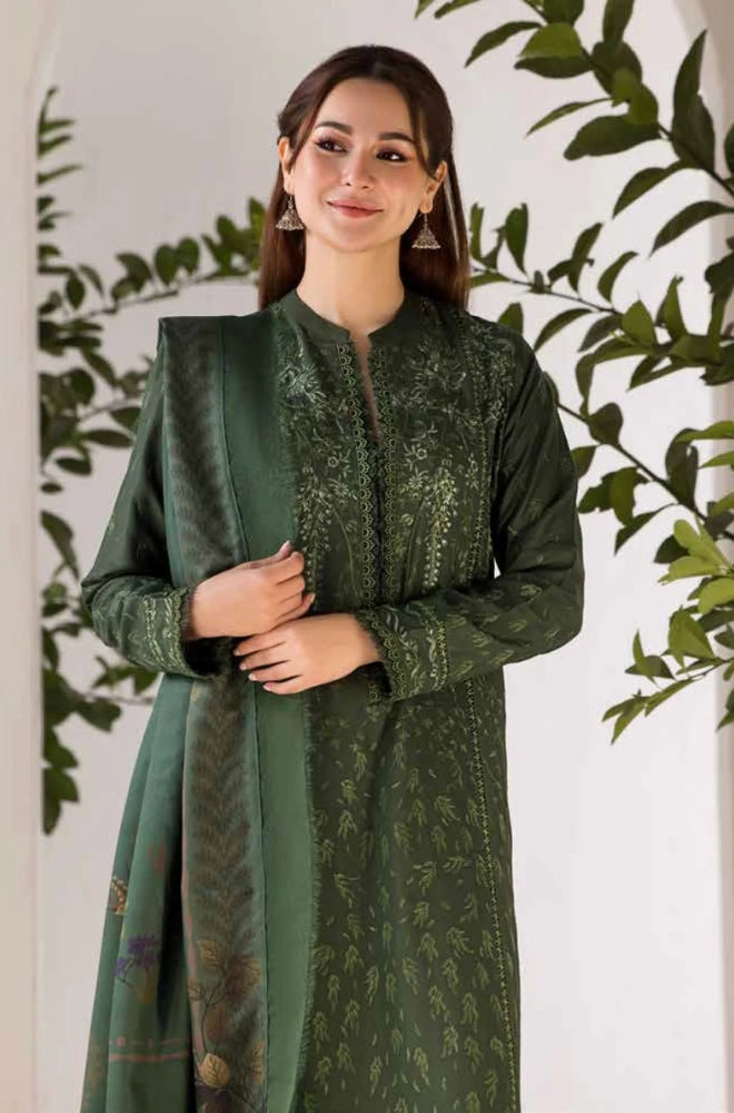 Sobia Nazir - 3PC Unstitched Dhanak Embroidered Shirt with Printed Shawl - RF1301