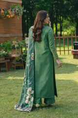 Maryam N Marya - 3PC Khaddar Embroidered Shirt with Digital Printed Dupatta and Embroidered Trouser - RF1412 Royal Pret