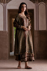 Izel - 3PC Unstitched Dhanak Embroidered Shirt with Digital Printed Twill Pashmina Dupatta and Trouser - RF1463