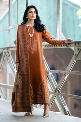 Izel - 3PC Unstitched Dhanak Embroidered Shirt with Digital Printed Twill Pashmina Dupatta and Trouser - RF1464