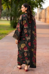 Baroque - 3PC Unstitched Printed Khaddar Shirt with Printed Khaddar Dupatta and Trouser - RF1249 Royal Pret