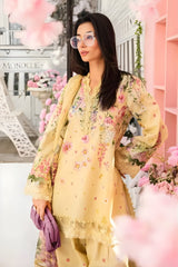 Maria B - 3PC All Over Printed Banadora Lawn Shirt with Printed Voil Dupatta (Unstitched) - RF1379 Royal Pret