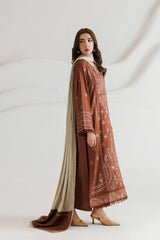 Daria - 3PC Unstitched Dhanak Embroidered Shirt with Digital Printed Dupatta and Trouser - RF1536 Royal Pret