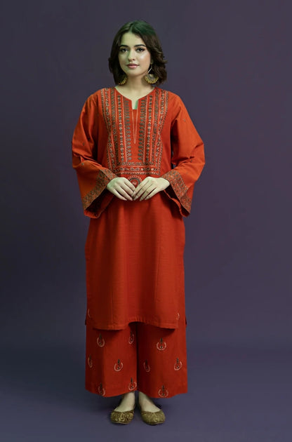 Urge - 3PC Unstitched Khaddar Embroidered Shirt with Khaddar Embroidered Trouser - RF1231