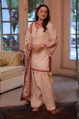 Aneelas - 3PC Unstitched Dhanak Embroidered Shirt with Dhanak Embroidered Dupatta and Trouser - RF1521 Royal Pret