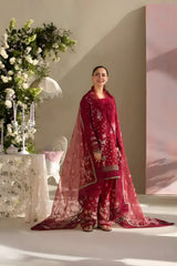 Sobia Nazir - 3PC Lawn Embroidered Shirt with Embroidered Chiffon Dupatta (Unstitched) - RF1347 Royal Pret