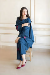 Aisling - 3PC Unstitched Dhanak Embroidered Shirt with Dhanak Embroidered Dupatta and Trouser - RF1153 royalpret