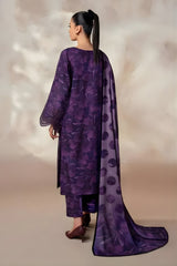 Baroque - 3PC Khaddar Digital Printed Shirt with Khaddar Printed Shawl (Unstitched) - RF1409 Royal Pret