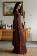 Yards - 3PC Dhanak Embroidered Shirt with Marina Digitally Printed Dupatta - RF1432 Royal Pret