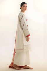 Zara Shah Jahan - 3PC unstiched Lawn Embroidered Shirt With Printed Slub net Dupatta and Plan Trouser - RF1101 royalpret