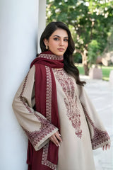 Baroque - 3PC Unstitched Dhanak Embroidered Shirt with Embroidered Dhanak Dupatta and Trouser - RF1295 royalpret