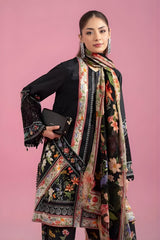 Maria B - 3PC All Over Printed Banadora Lawn Shirt with Printed Voil Dupatta (Unstitched) - RF1384 Royal Pret