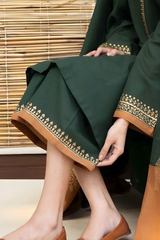 Zarpash - 3PC Unstitched Dhanak Neckline Embroidered Shirt with Digital Printed Dupatta and Trouser - RF1221 Royal Pret