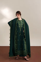 Zaib - 3PC Unstitched Dhanak Embroidered Shirt with Dhanak Embroidered Dupatta and Trouser - RF1549 Royal Pret
