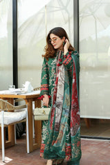 Asifa & Nabeel - 3PC Unstitched Lawn Embroidered Shirt with Digital Printed & Embroidered Dupatta and Trouser - RF1509 Royal Pret