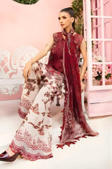 Maria B - 3PC All Over Printed Banadora Lawn Shirt with Printed Voil Dupatta (Unstitched) - RF1382 Royal Pret