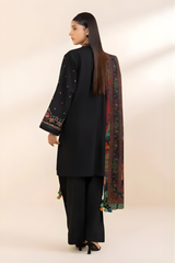 Sapphire - 3PC Unstitched Khaddar Embroidered Front with Digital Printed Dupatta and Trouser - RF1276 Royal Pret