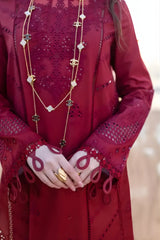 3PC Unstitched Lawn Embroidered Chicken Kari Shirt with Embroidered Organza Dupatta - RF1120 royalpret