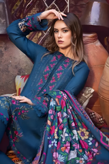 Maria B - 3PC Unstitched Dhanak Embroidered Shirt with Digital Printed Dupatta and Trouser - RF1204 royalpret