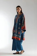 Ethnc - 3PC Banadora Lawn Printed Shirt with Printed Voil Dupatta (Unstitched) - RF1398 Royal Pret