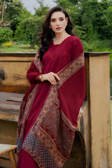Yards - 3PC Dhanak Embroidered Shirt with Marina Digitally Printed Dupatta - RF1427 Royal Pret