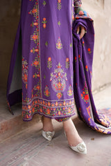 Aneelas - 3PC Unstitched Dhanak Embroidered Shirt with Digital Printed Dupatta and Trouser - RF1533 Royal Pret