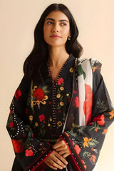 Coco by Zara Shah Jahan - 3PC Banadora Lawn Printed Shirt with Printed Voil Dupatta (Unstitched) - RF1388 Royal Pret