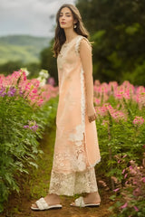 Mushq - 3PC Lawn Embroidered Shirt with Printed Silk Dupatta (Unstitched) - RF1366 Royal Pret