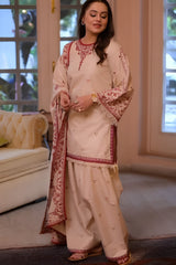 Aneelas - 3PC Unstitched Dhanak Embroidered Shirt with Dhanak Embroidered Dupatta and Trouser - RF1521 Royal Pret
