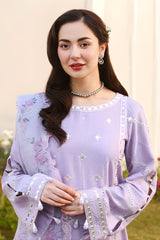 Alleys - 3PC Unstitched Lawn Embroidered Shirt with Digital Printed Monark Dupatta and Trouser - RF1488 Royal Pret