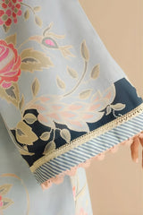 Coco by Zara Shah Jahan - 3PC Banadora Lawn Printed Shirt with Printed Voil Dupatta (Unstitched) - RF1390 Royal Pret