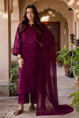 Batik - 3PC Dhanak Embroidered Shirt with Dhanak Embroidered Dupatta and Trouser - RF1423 Royal Pret