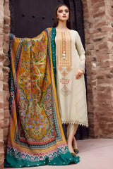 Maria B - 3PC Unstitched Dhanak Embroidered Shirt with Digital Printed Dupatta and Trouser - RF0896 royalpret