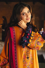 Sapphire - 3PC Khaddar Embroidered Shirt with Digitally Printed Dupatta (Unstitched) - RF1424 Royal Pret