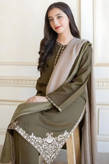 Aisling - 3PC Unstitched Dhanak Embroidered Shirt with Dhanak Dupatta and Trouser - RF1151 royalpret