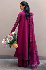 3PC Lawn Embroidered Shirt with Embroidered Slub Net Dupatta (Unstitched) - RF1325 Royal Pret