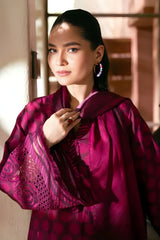 Baroque - 3PC Khaddar Digital Printed Shirt with Khaddar Printed Shawl (Unstitched) - RF1407 Royal Pret