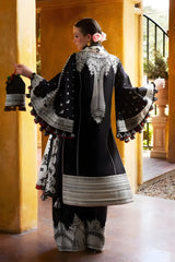 Hussain Rehar - 3PC Lawn Embroidered Shirt with Embroidered Slub Net Dupatta (Unstitched) - RF1309 royalpret