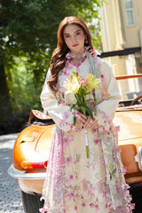 Jade - 3PC Unstitched Lawn Embroidered Shirt with Digital Printed Monarc Dupatta and Trouser - RF1487 Royal Pret