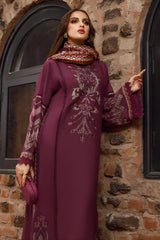 Maria B - 3PC Unstitched Dhanak Embroidered Shirt with Digital Printed Dupatta and Trouser - RF1203 royalpret