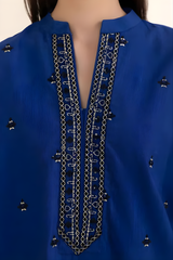 Sapphire - 3PC Unstitched Khaddar Embroidered Front with Digital Printed Dupatta and Trouser - RF1275 Royal Pret