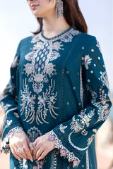 3PC Unstitched Lawn Heavy Embroidered Shirt with Printed and Embroidered Khaddi Net Dupatta - RF1119 royalpret